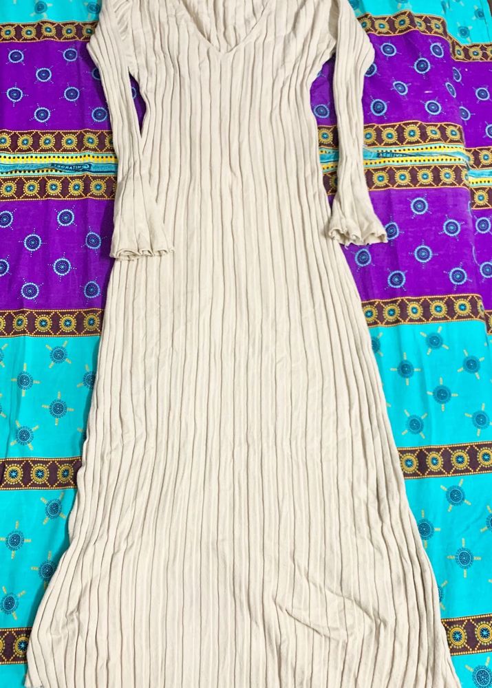 Ribbed Bell Sleeve Maxi Dress