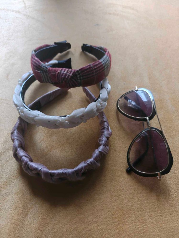 3 High End Headbands and Sunglasses Set