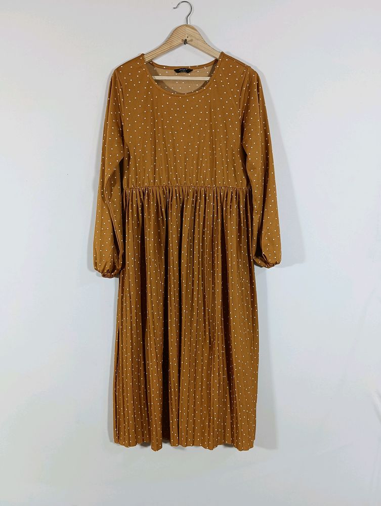 Brown Printed Casual Dress (Women)