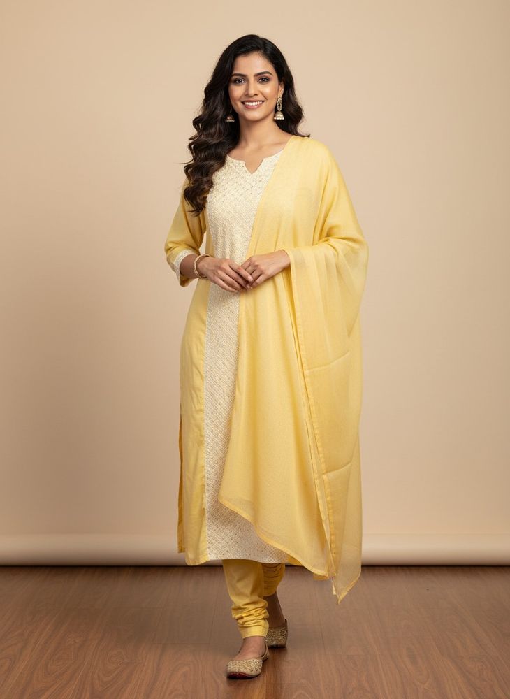 Yellow Kurta with Embroidery