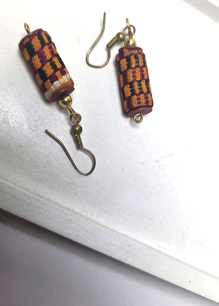 Unique Cylindrical Drop Earrings