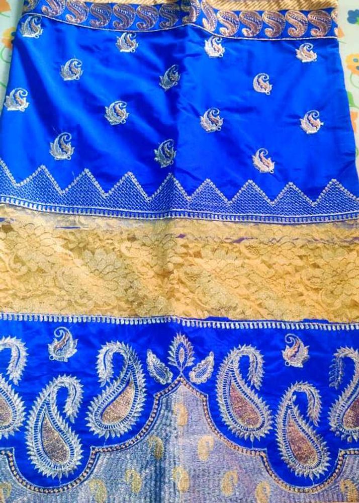 Royal Blue &amp; Gold Women's Saree