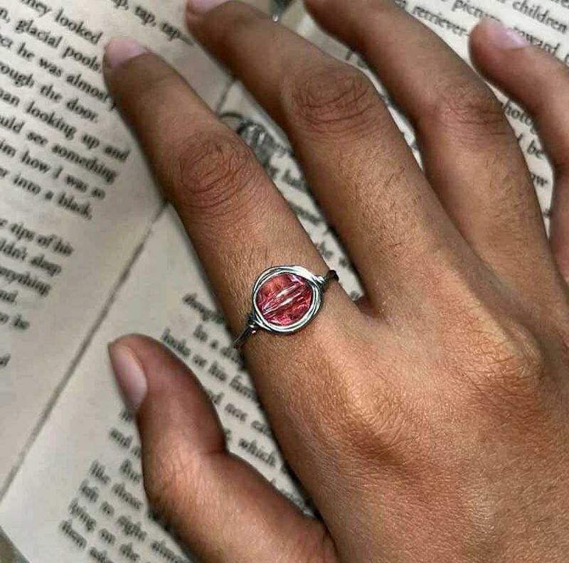 Customizable Wire-Wrapped Pink Gemstone Ring