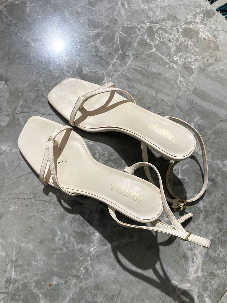 Truffle collection elegant white heels