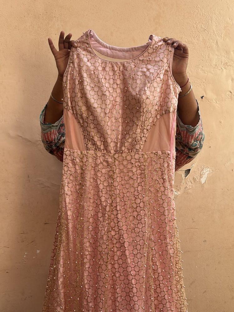 Beautiful Pink Embellished Ethnic Gown