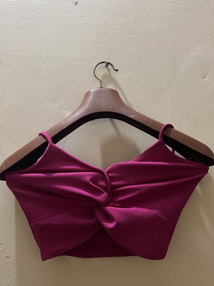 Magenta Crop Top