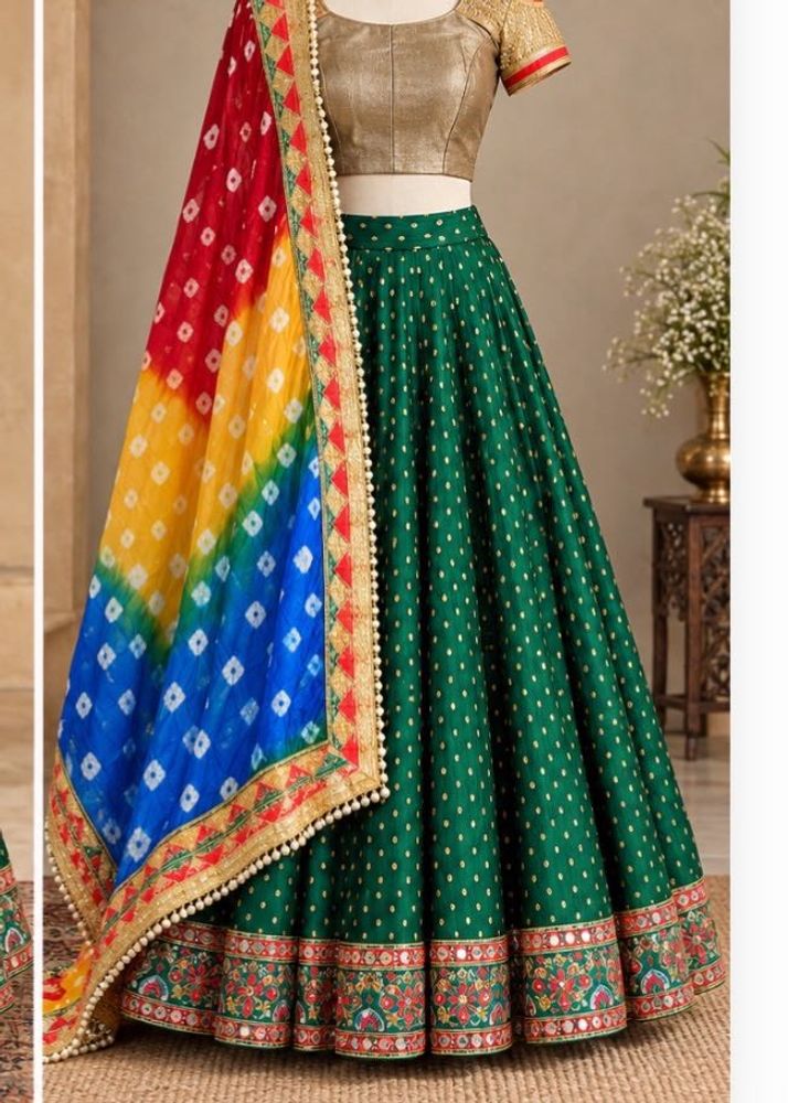 Elegant Green Ethnic Skirt