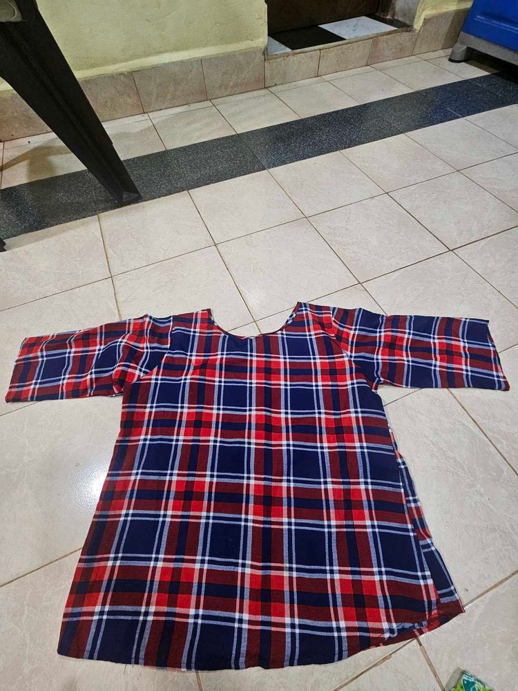 Red, White &amp; Blue Plaid top