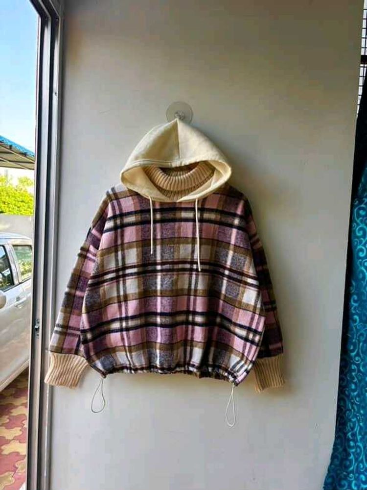 unisex Plaid Hoodie Sweatshirt