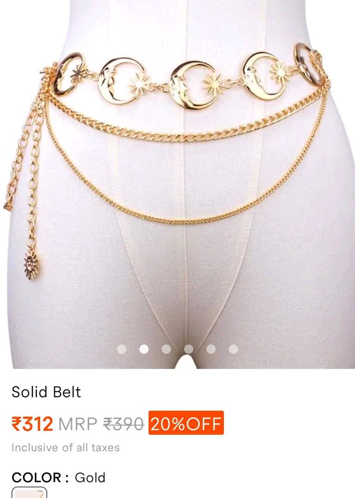 Savana Gold Moon and Star Chain Belt