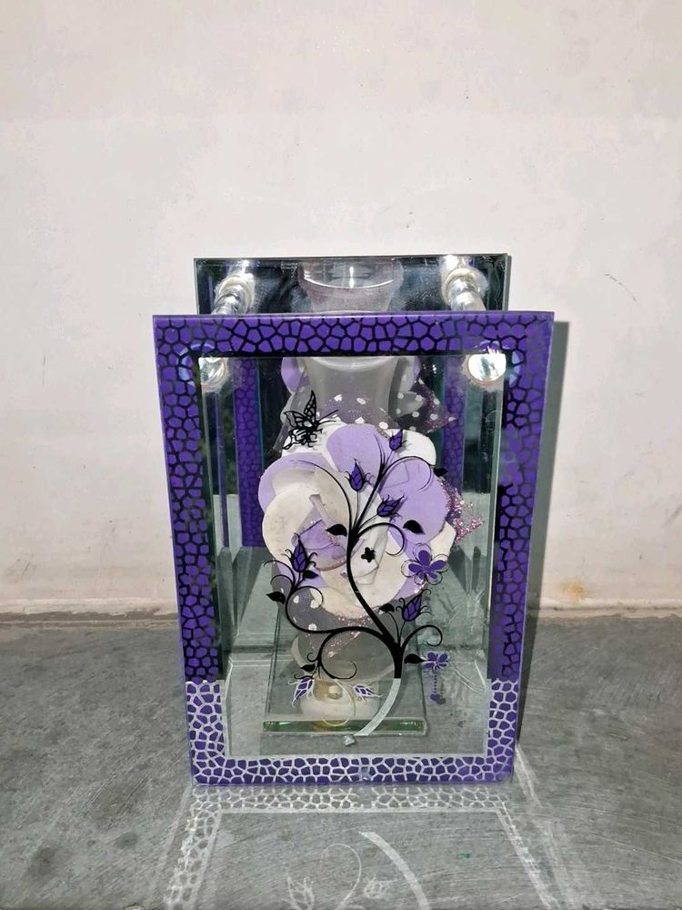 Decorative Glass Lantern with Floral Design💙
