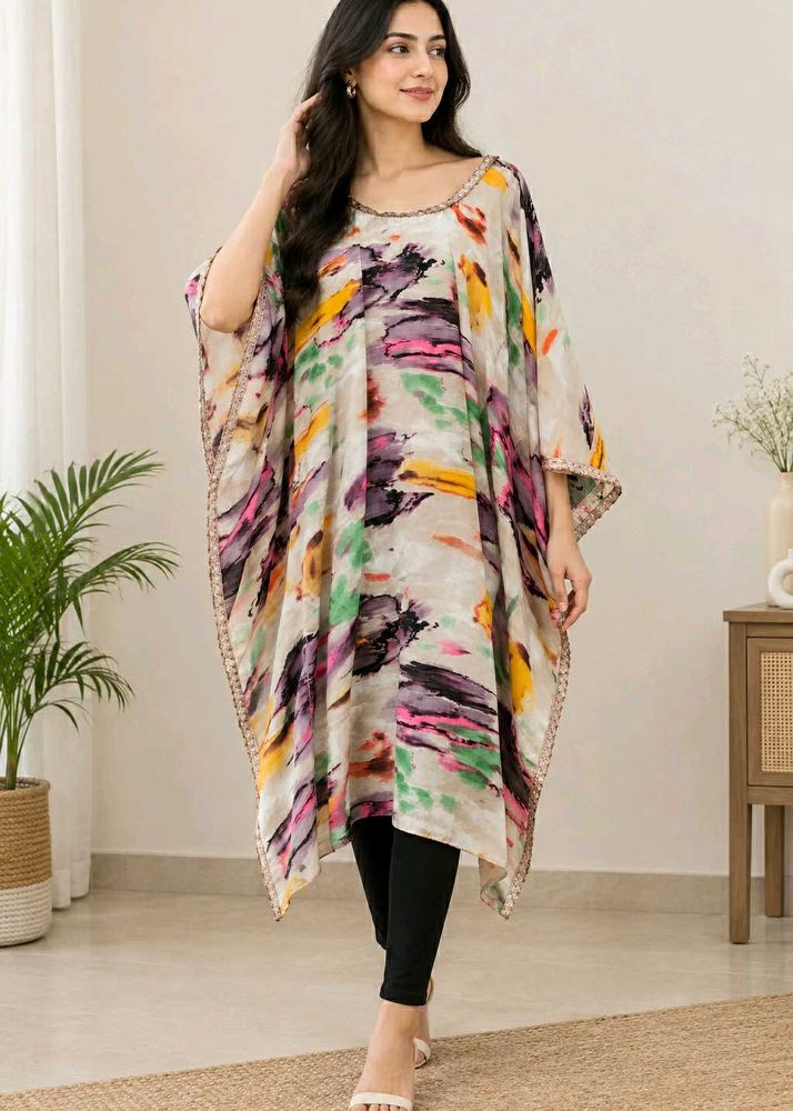Stylish Abstract Print Kaftan Kurta