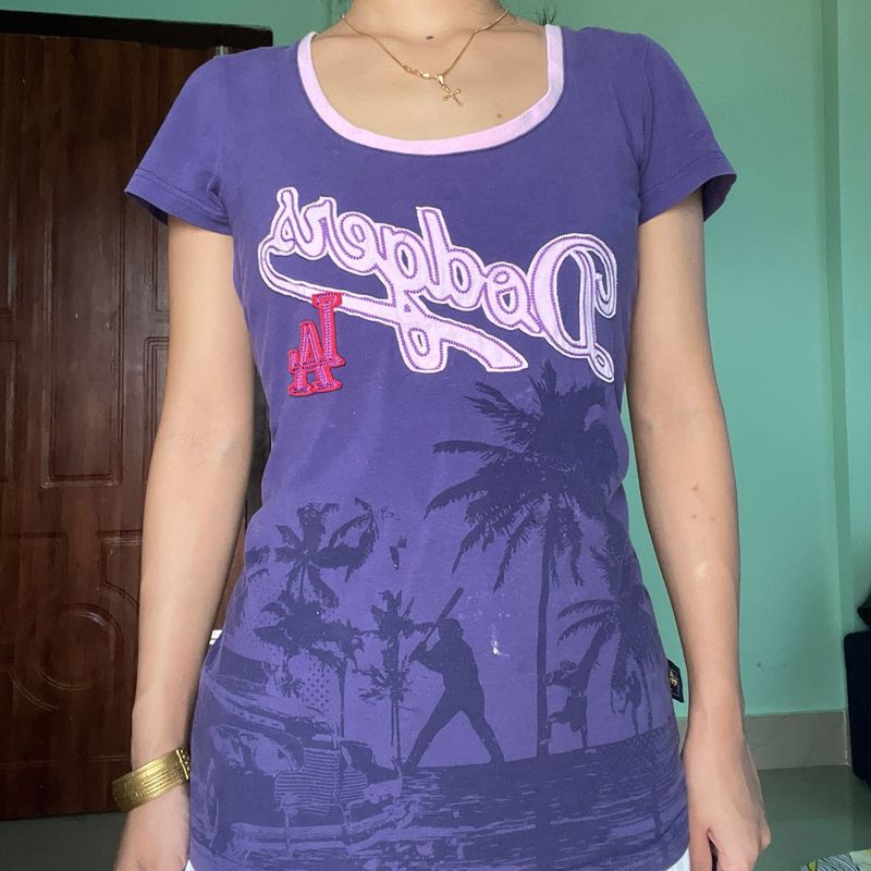 Purple LA Dodgers Baseball T-Shirt