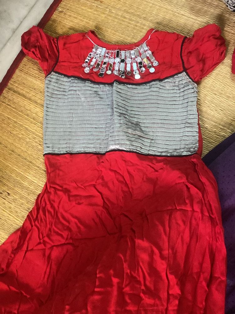 Red Gown Kurta