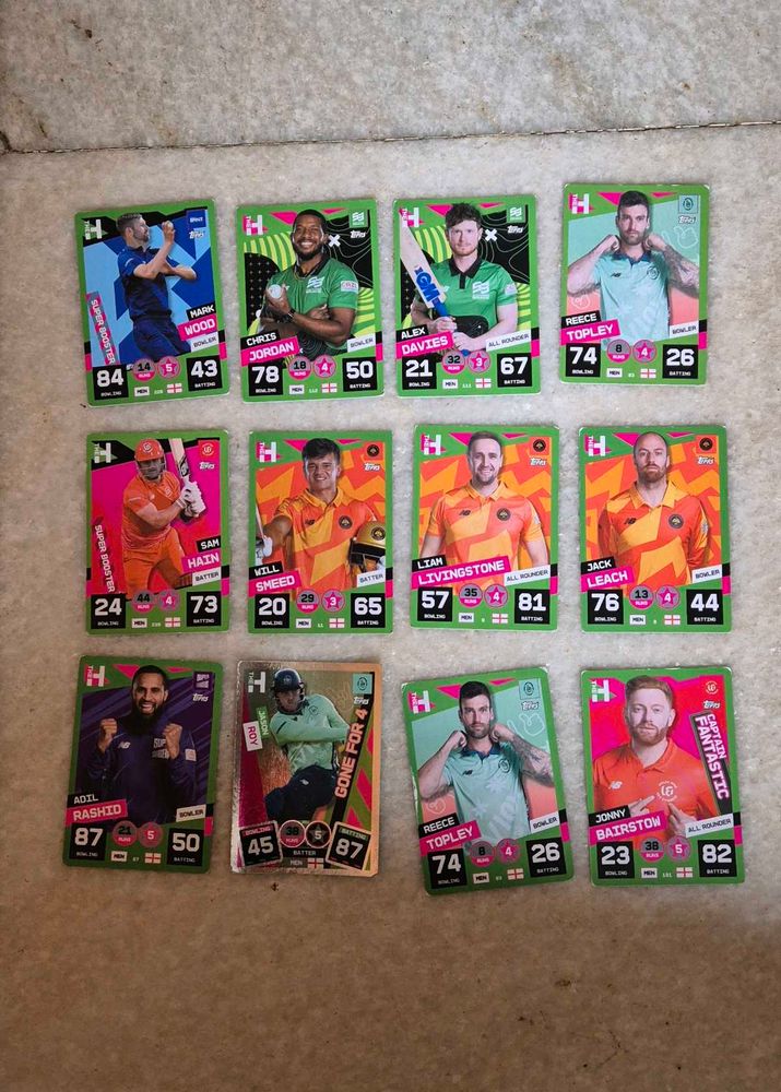 Bunch of 12 cricket attax cards