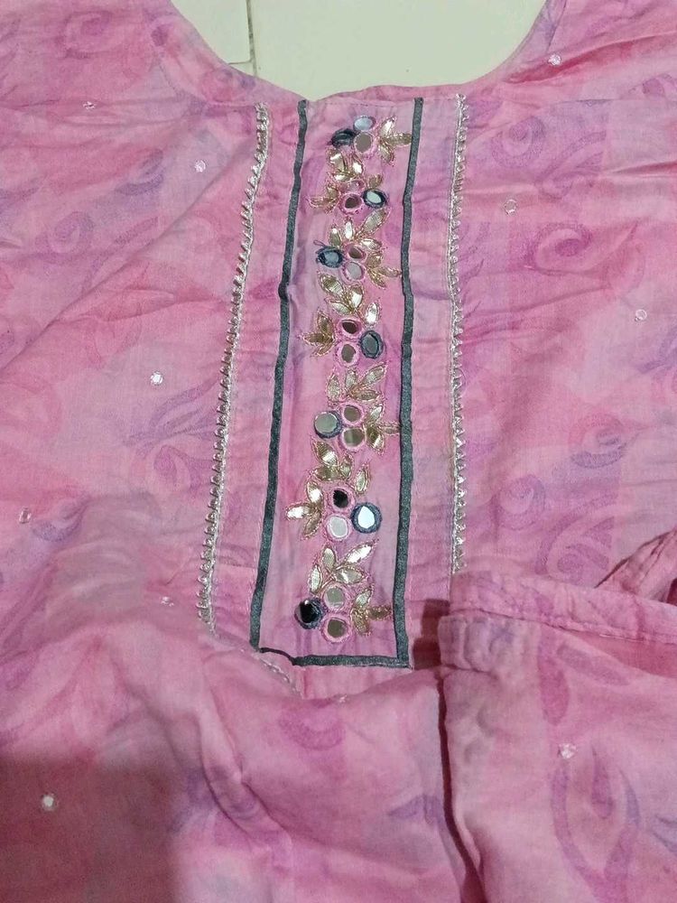 Pink Embroidered Kurta Set