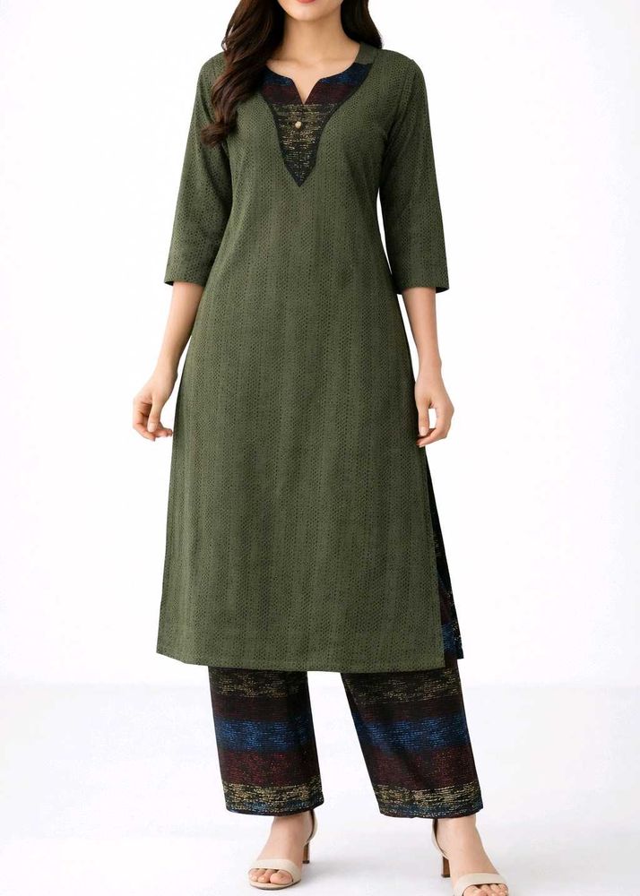 Olive Green Kurta Set