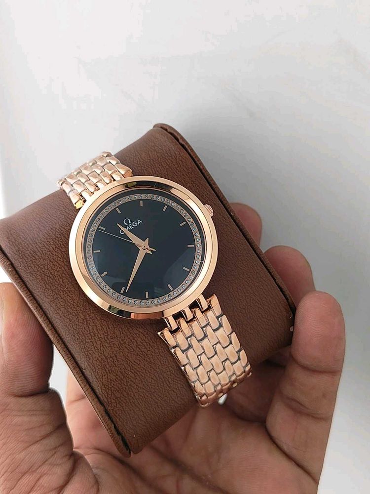 Elegant Rose Gold Omega Watch