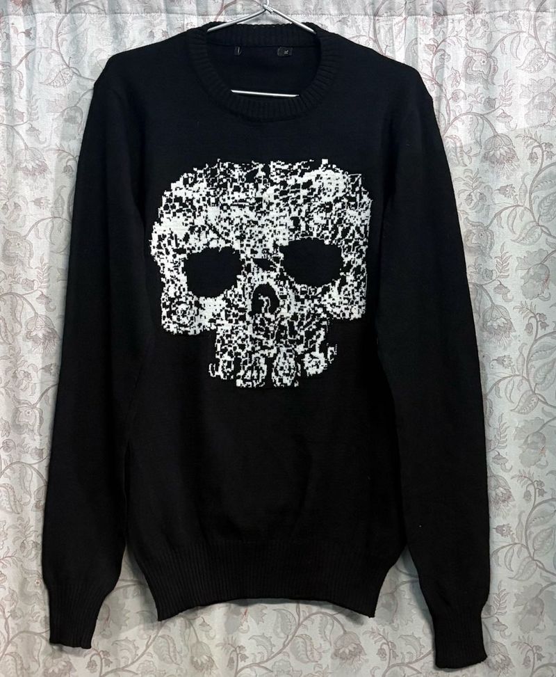 Skull Graphic Black Sweater