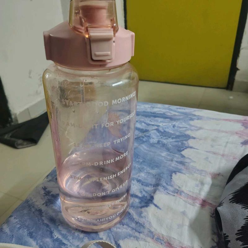 Pink Motivational Water Bottle with sip