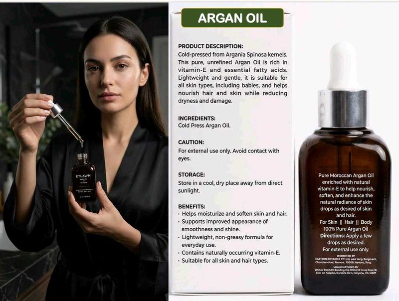 Pure Argan Oil of Morocco for Skin &amp; Hair