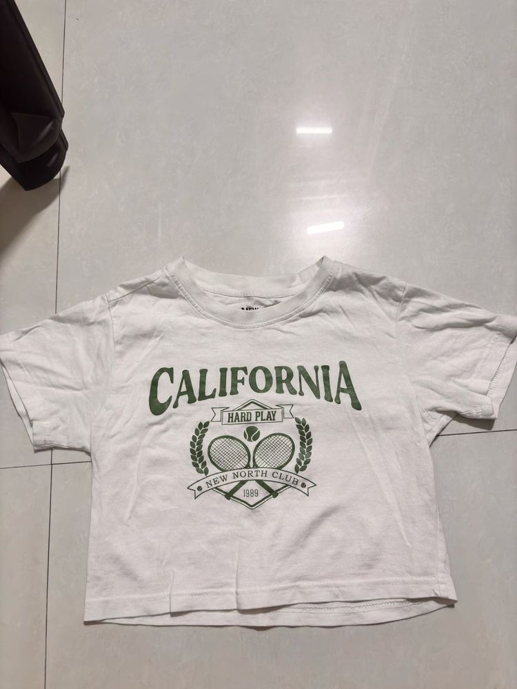 White baby Tee - Casual Style 🏁🏁