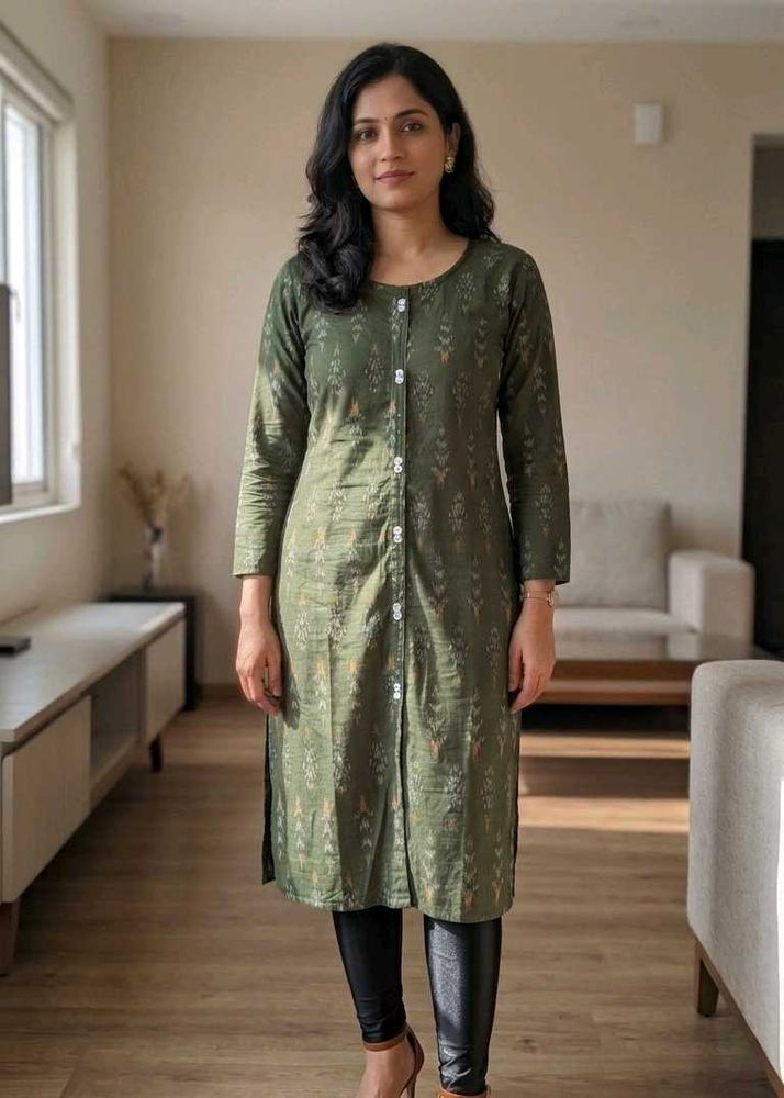 Stylish Green Printed Kurta