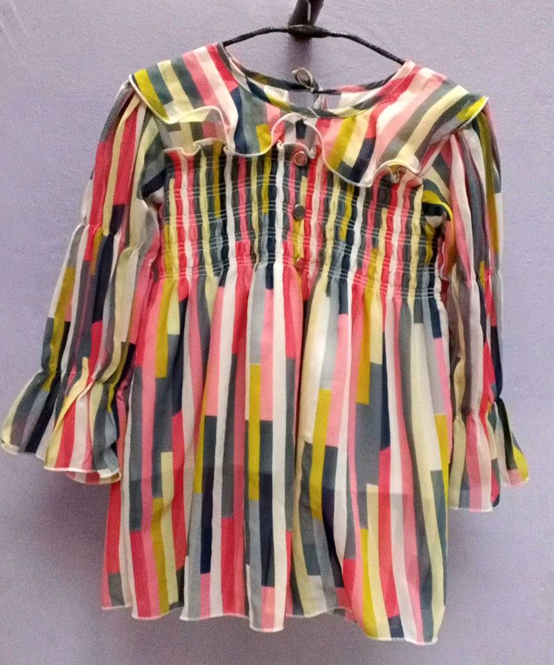 Colorful Striped Smocked Kurta