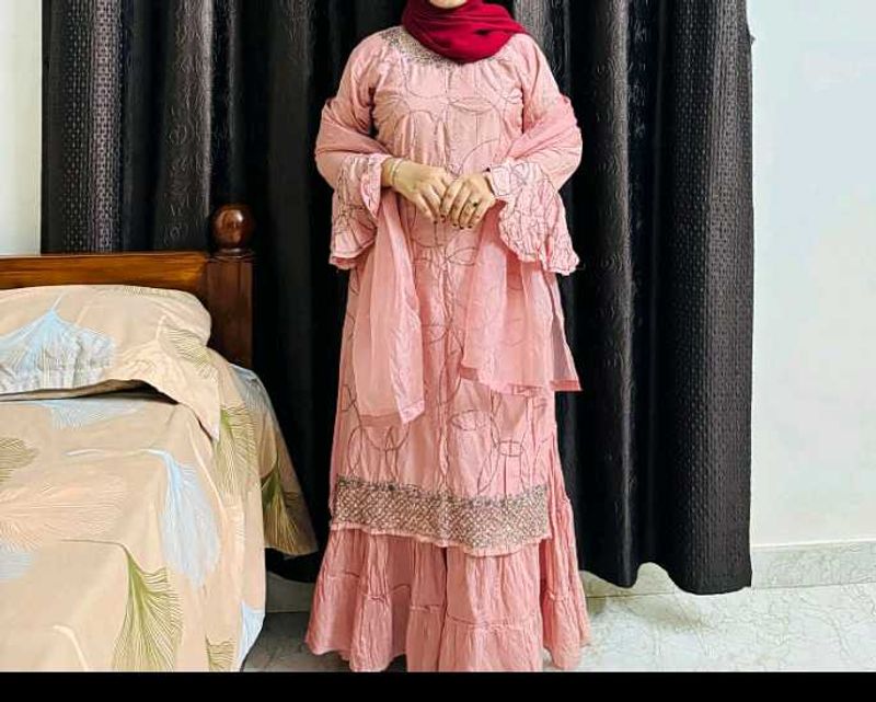 Elegant Pink Printed Kurta Set with Dupatta