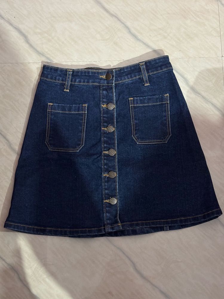 Denim Short Skirt