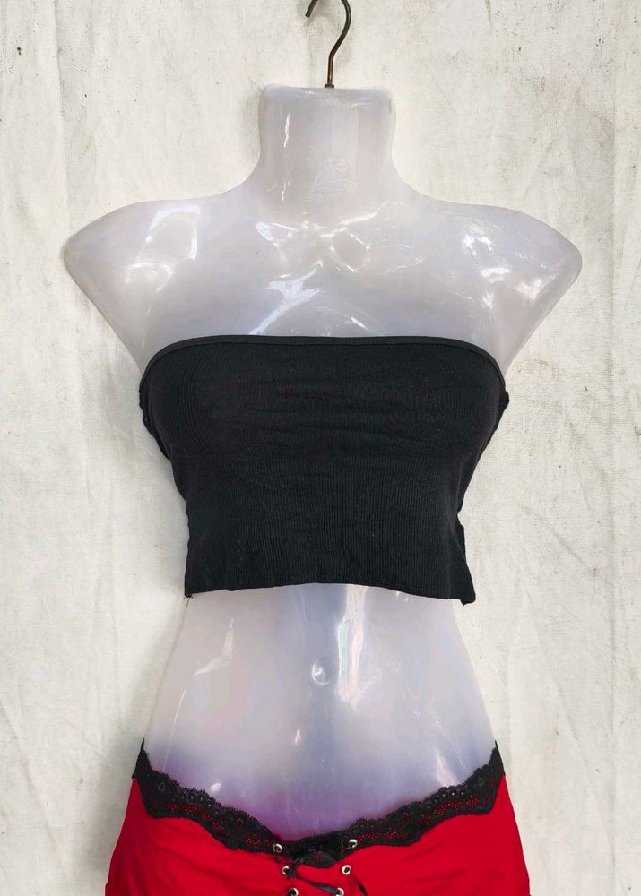 I. Black Strapless Tube Top
