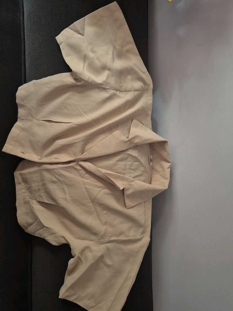 Classic Beige Short Sleeve Shirt