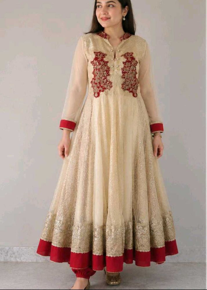 Elegant Anarkali gown Set with Embroidery