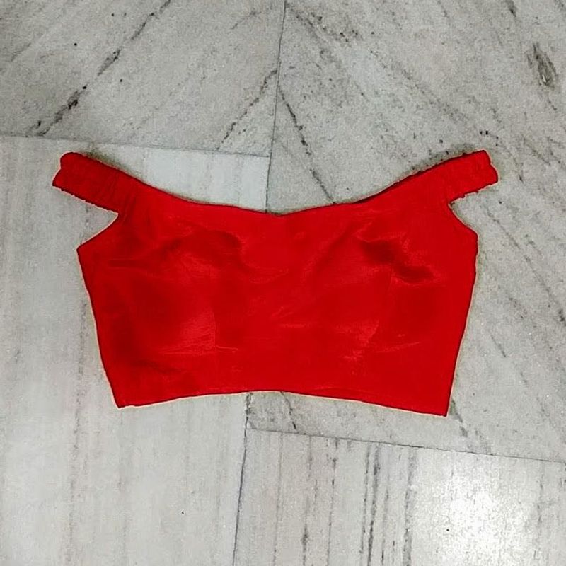 Vibrant Red Off-Shoulder Blouse fix price