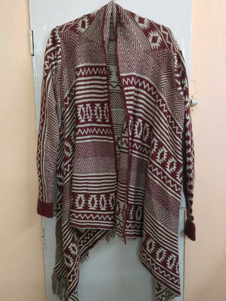 Stylish Patterned Open Cardigan