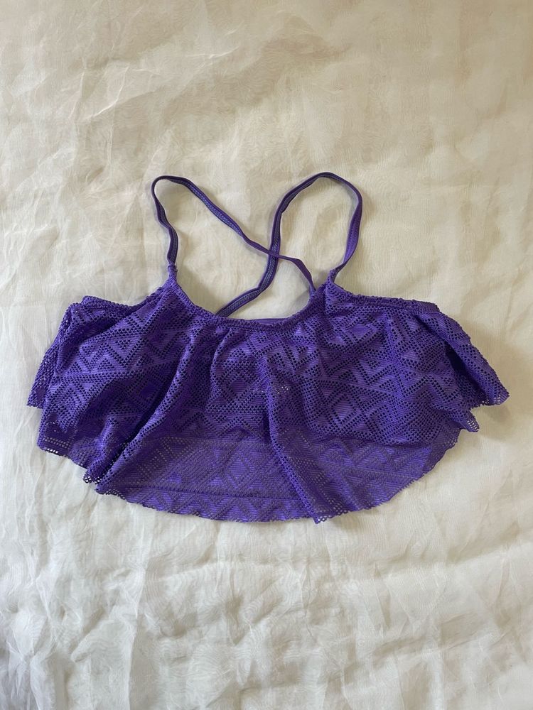 Purple Crochet Bikini Top