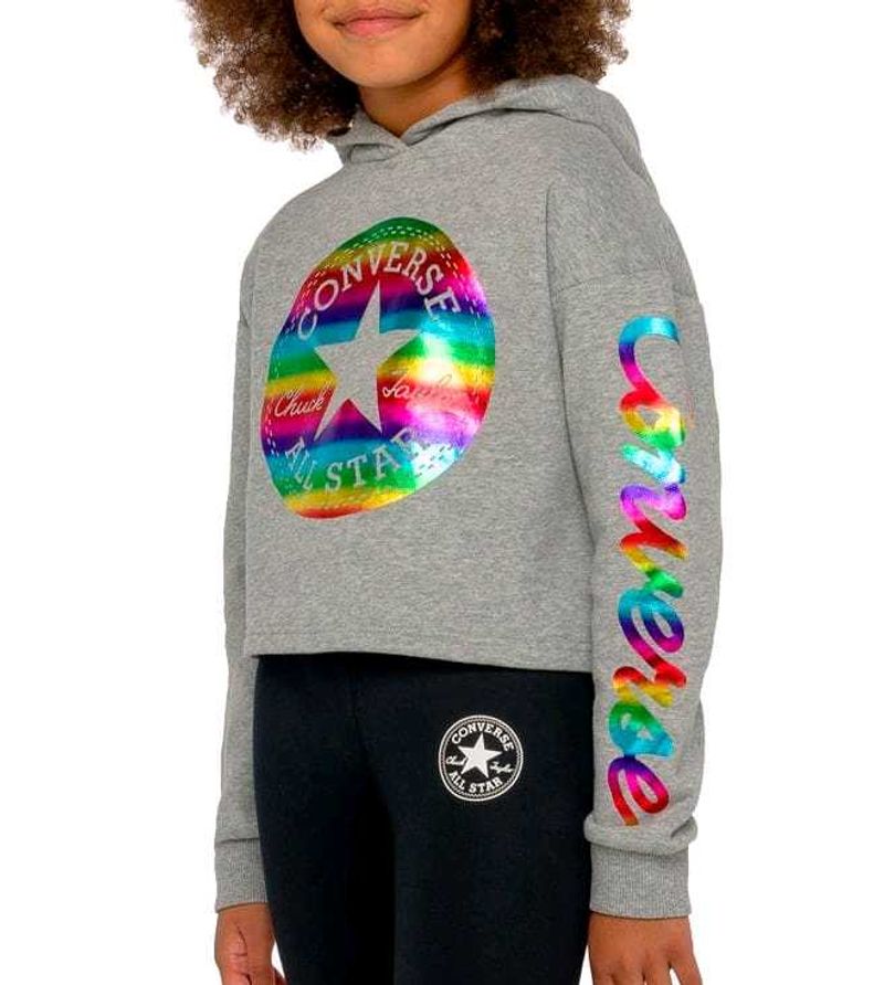 Converse Girls Rainbow All Star Cropped Hoodie