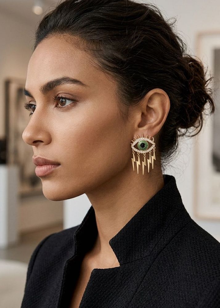 Evil Eye &amp; Star Dangle Earrings