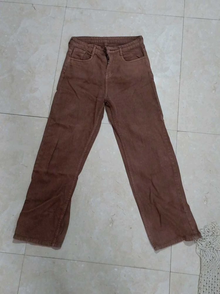Brown Wide Leg Jeans
