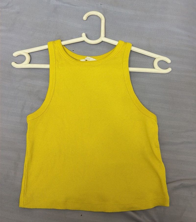 Ribbed Yellow Tank Top