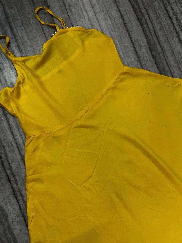 Yellow Kurta Set with Dupatta worn once