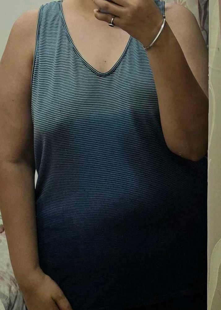 Blue Ombre Striped Top