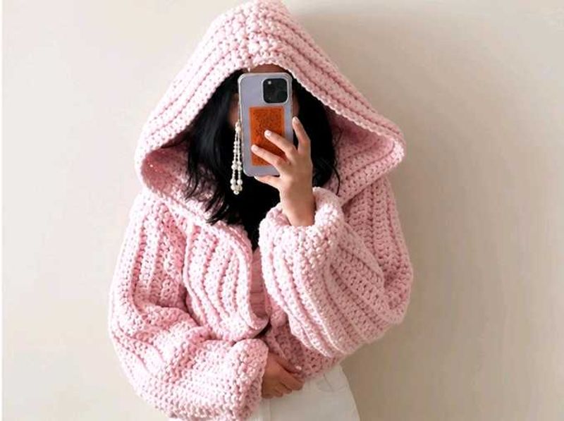 Pink Chunky Knit Cardigan
