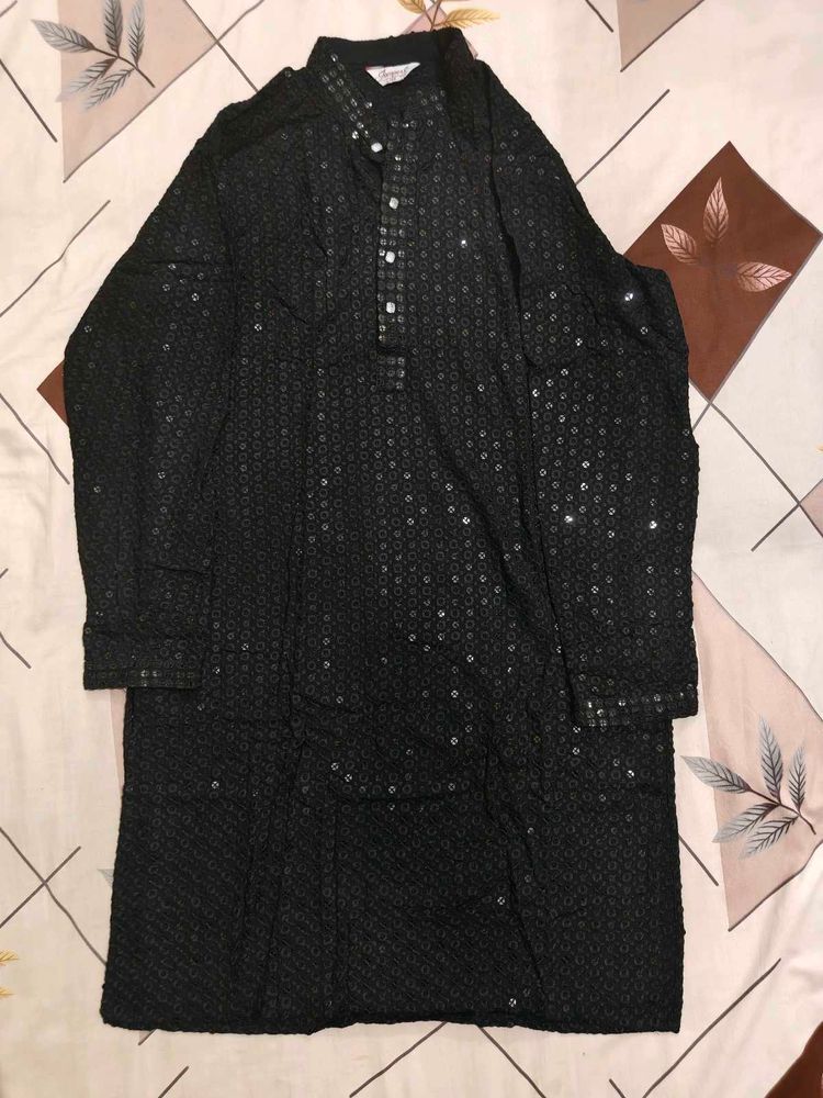 Black Chikankari kurta