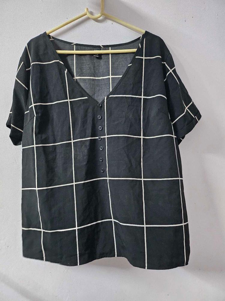 shein oversized checkered top