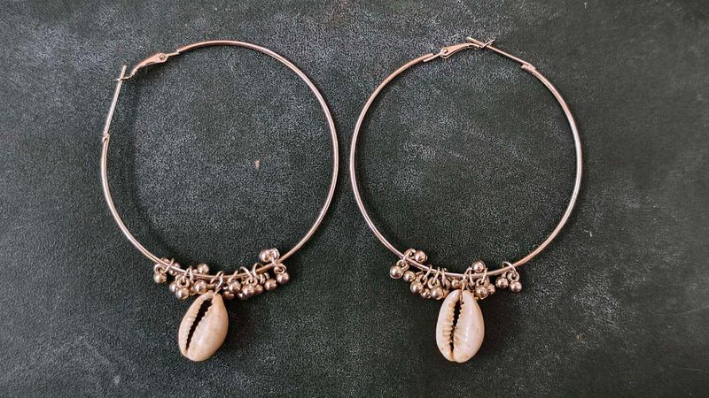 Bohemian Seashell Hoop Earrings