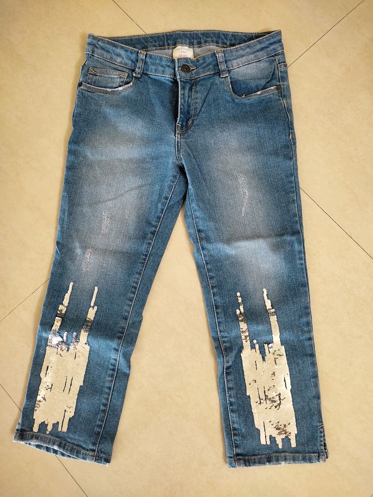Jeans With Reversible Sequins