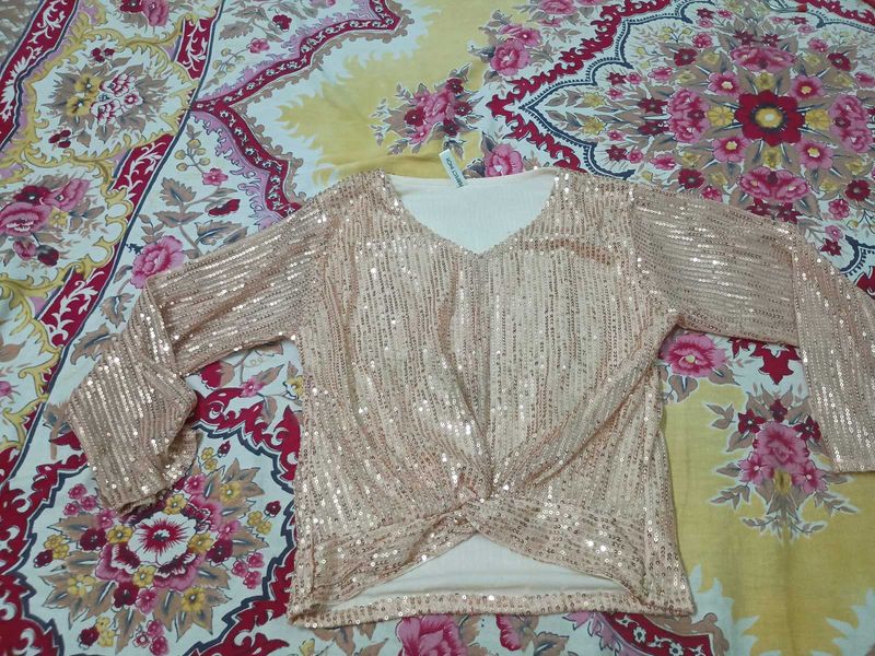 Rose Gold Sequin Top