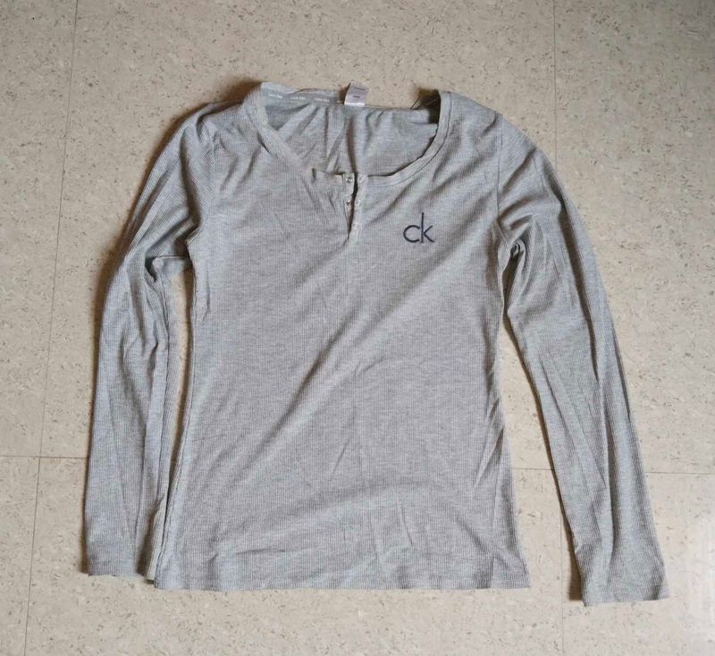 Calvin Klein Grey Long Sleeve Top