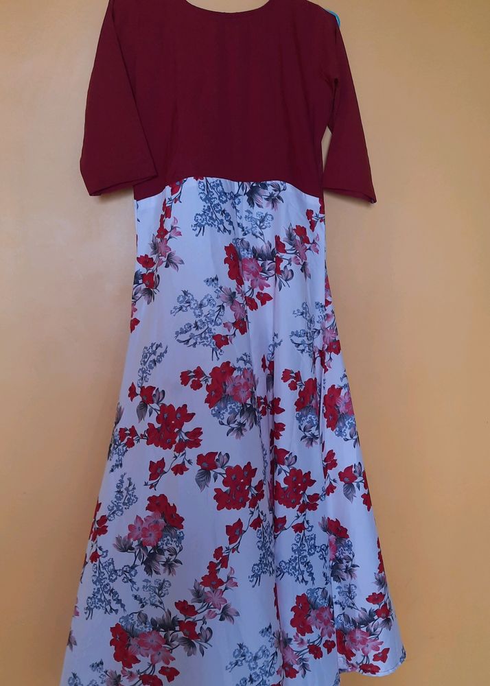 Colour Block Floral Dress